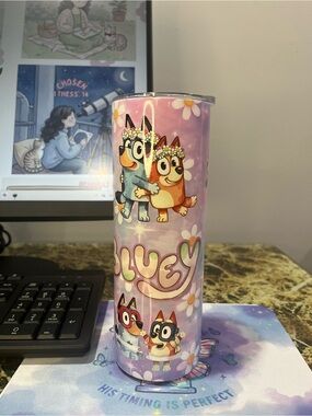 20oz Stainless Steel Tumbler - Cute Puppy Duo & Daisy Aesthetic